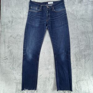 Gustin Skinny Jeans Mens 34 Blue Raw Denim Slim Fit 5-Pocket Low-Rise Button-Fly